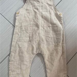 H&M Cream Linen Kids Overalls